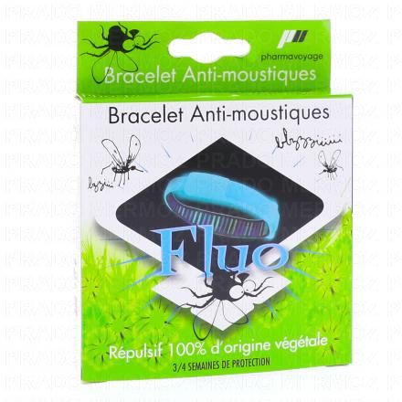 PHARMAVOYAGE Bracelet Anti Moustiques Bleu Fluo Pharmacie Prado Mermoz