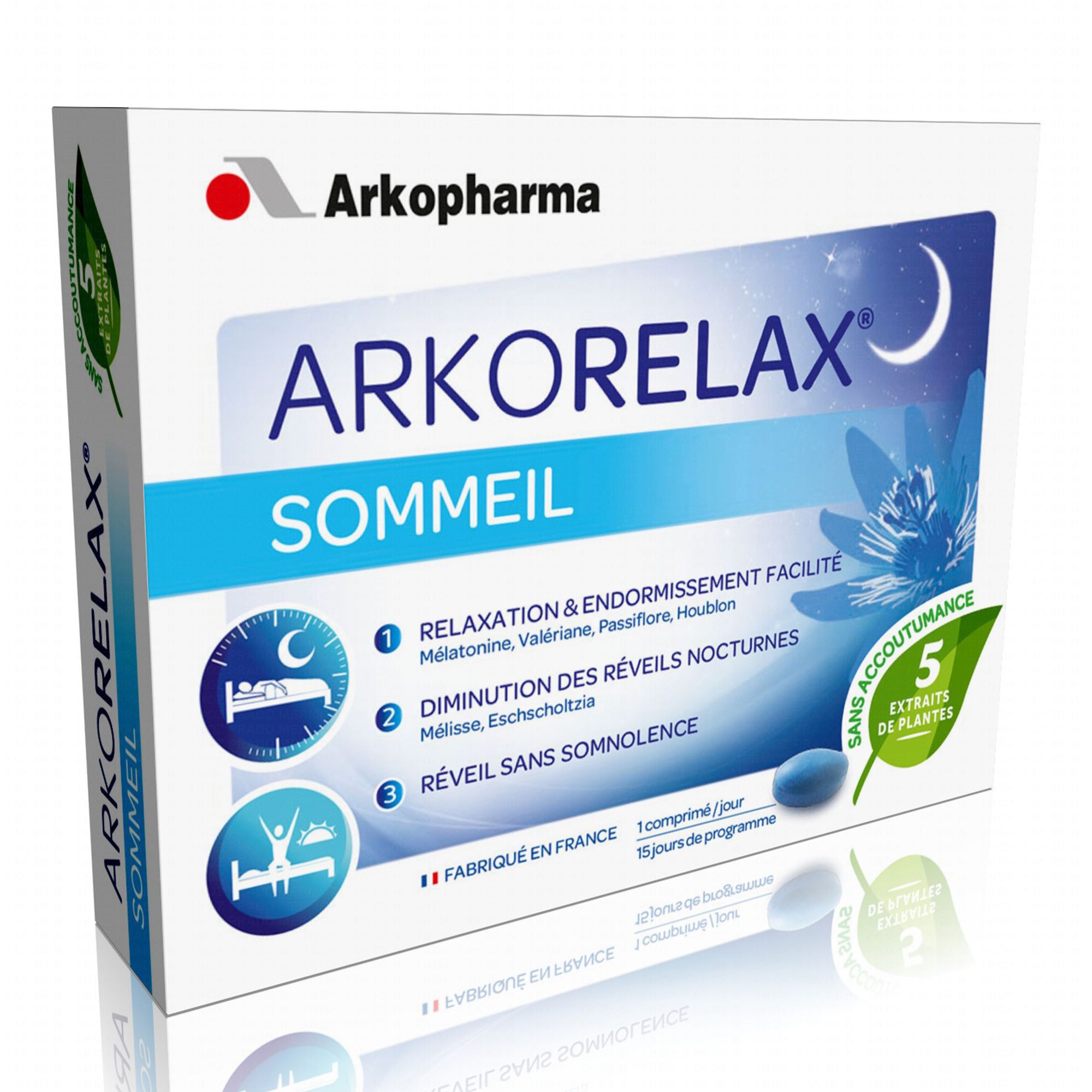 ARKOPHARMA Arkorelax sommeil boîte 15 comprimés  Pharmacie en ligne