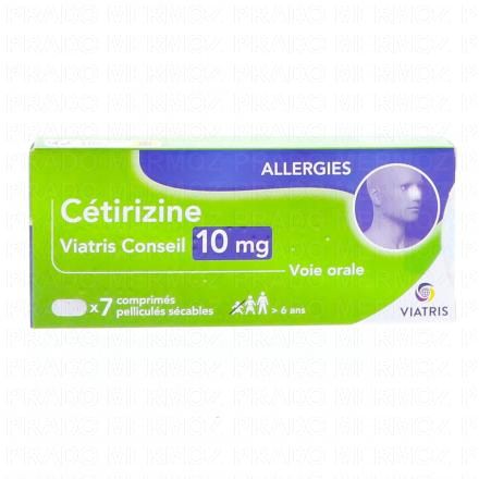 CETIRIZINE Mylan boîte de 7 comprimés pelliculés sécables