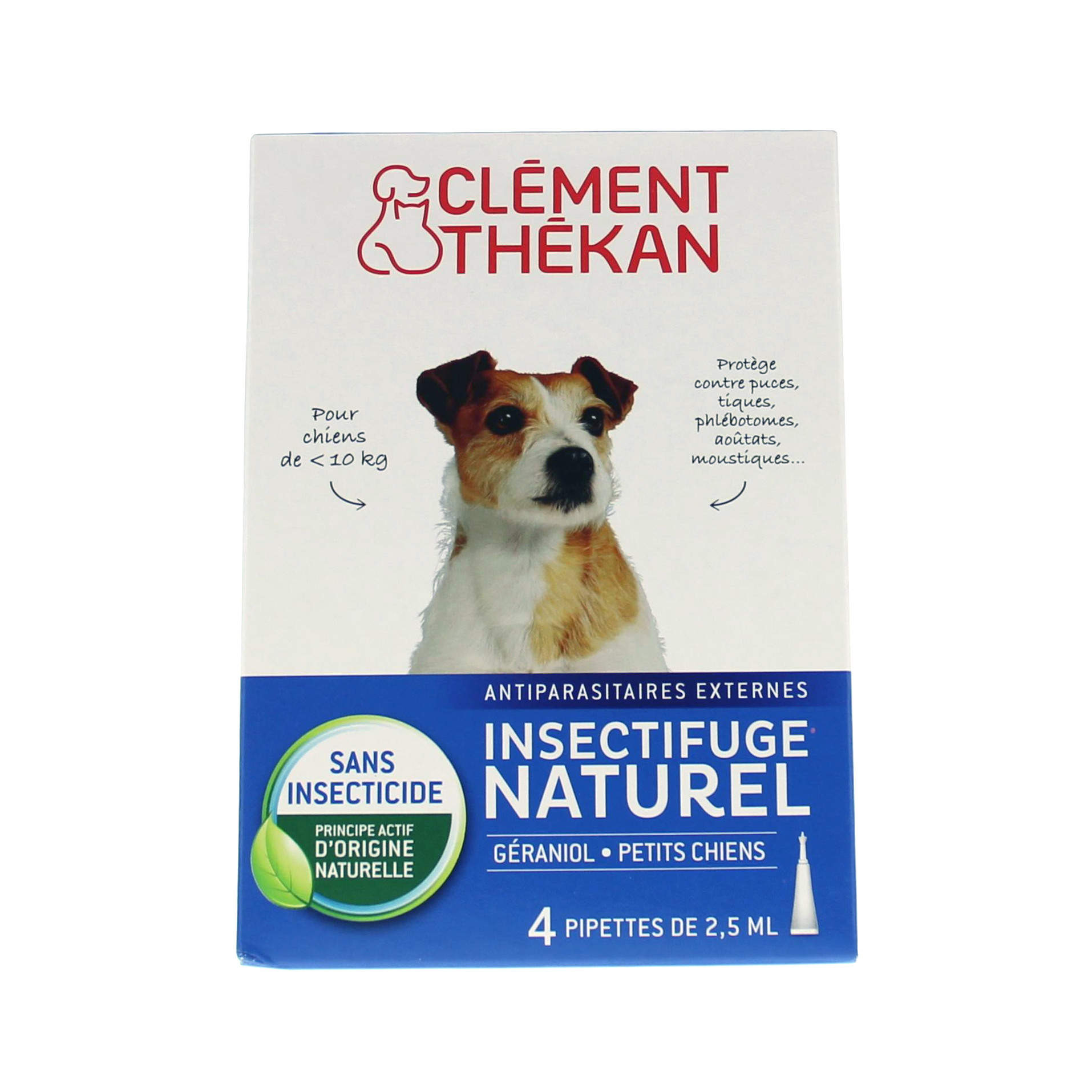 Clément Thékan Spot On Petit Chien Insectifuge Naturel 4 Pipettes De 25ml