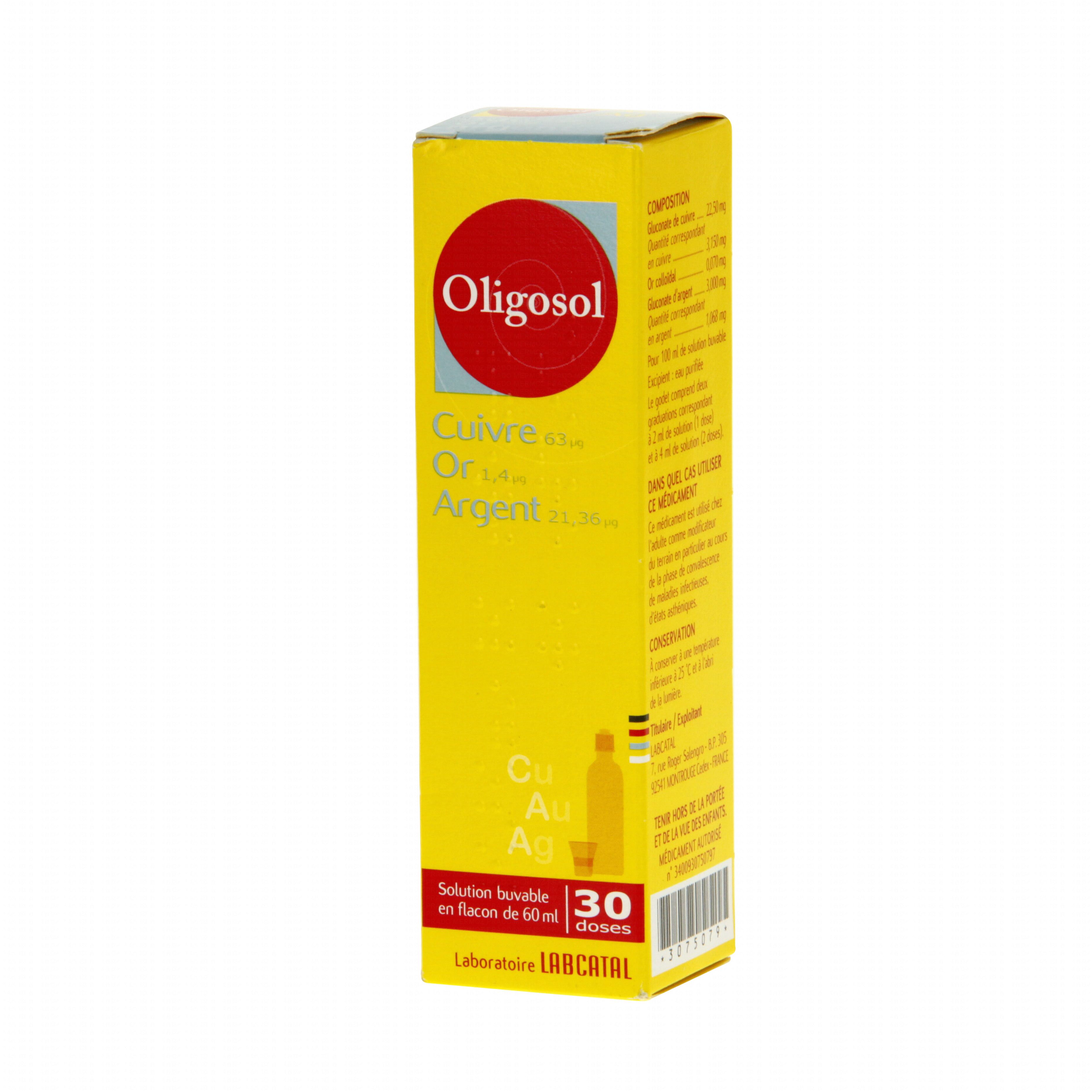 OLIGOLSOL Cuivre-or-argent flacon de 60 ml - Médicament conseil - Pharmacie  Prado Mermoz