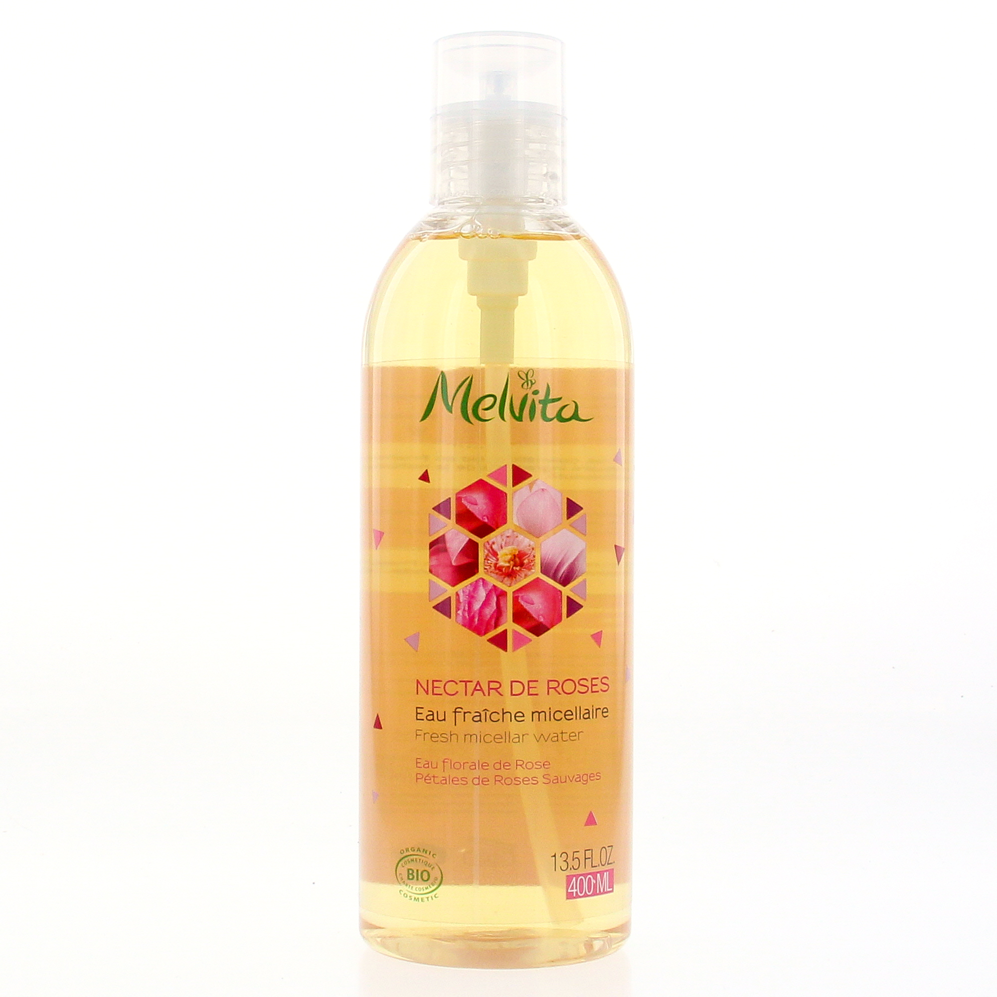 Melvita Nectar De Roses Eau Fraîche Micellaire Flacon Pompe 400ml