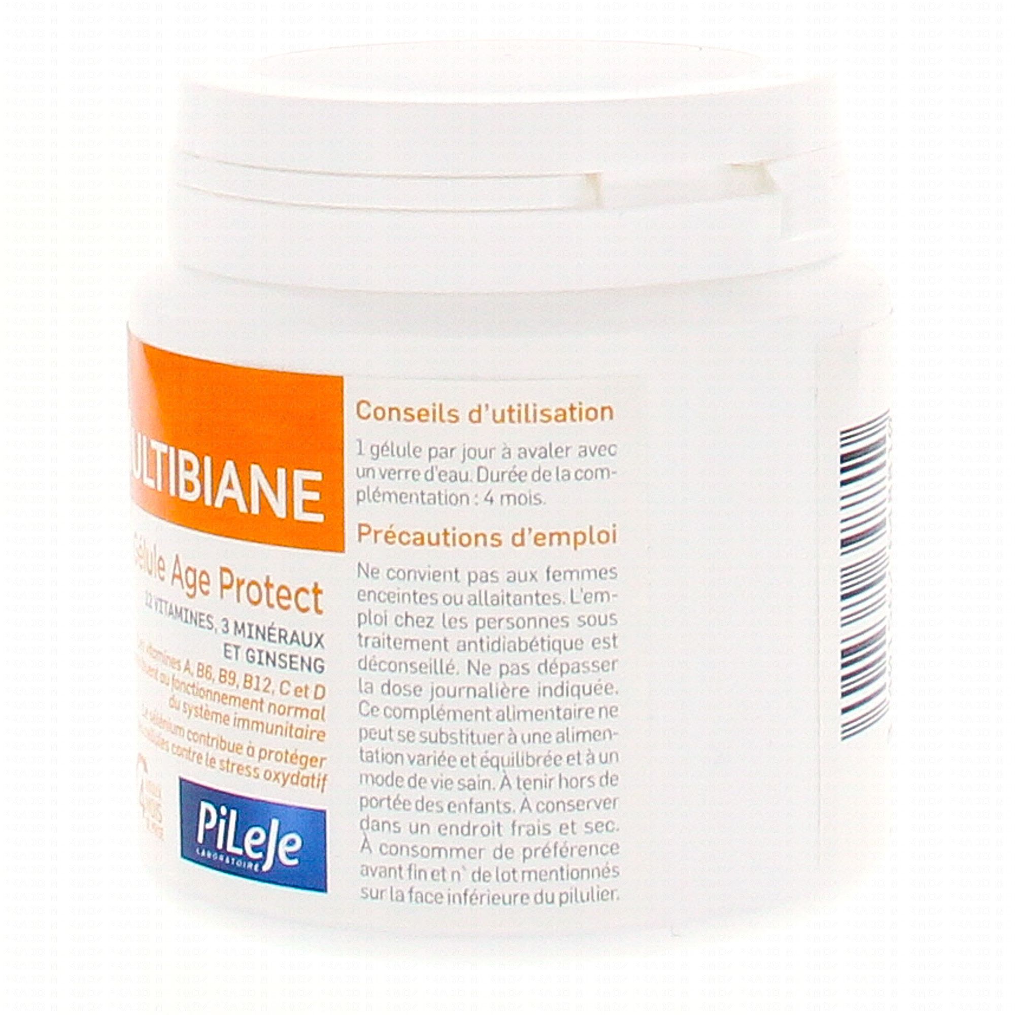 PILEJE Multibiane age protect pot 120 gélules - Pharmacie Prado Mermoz