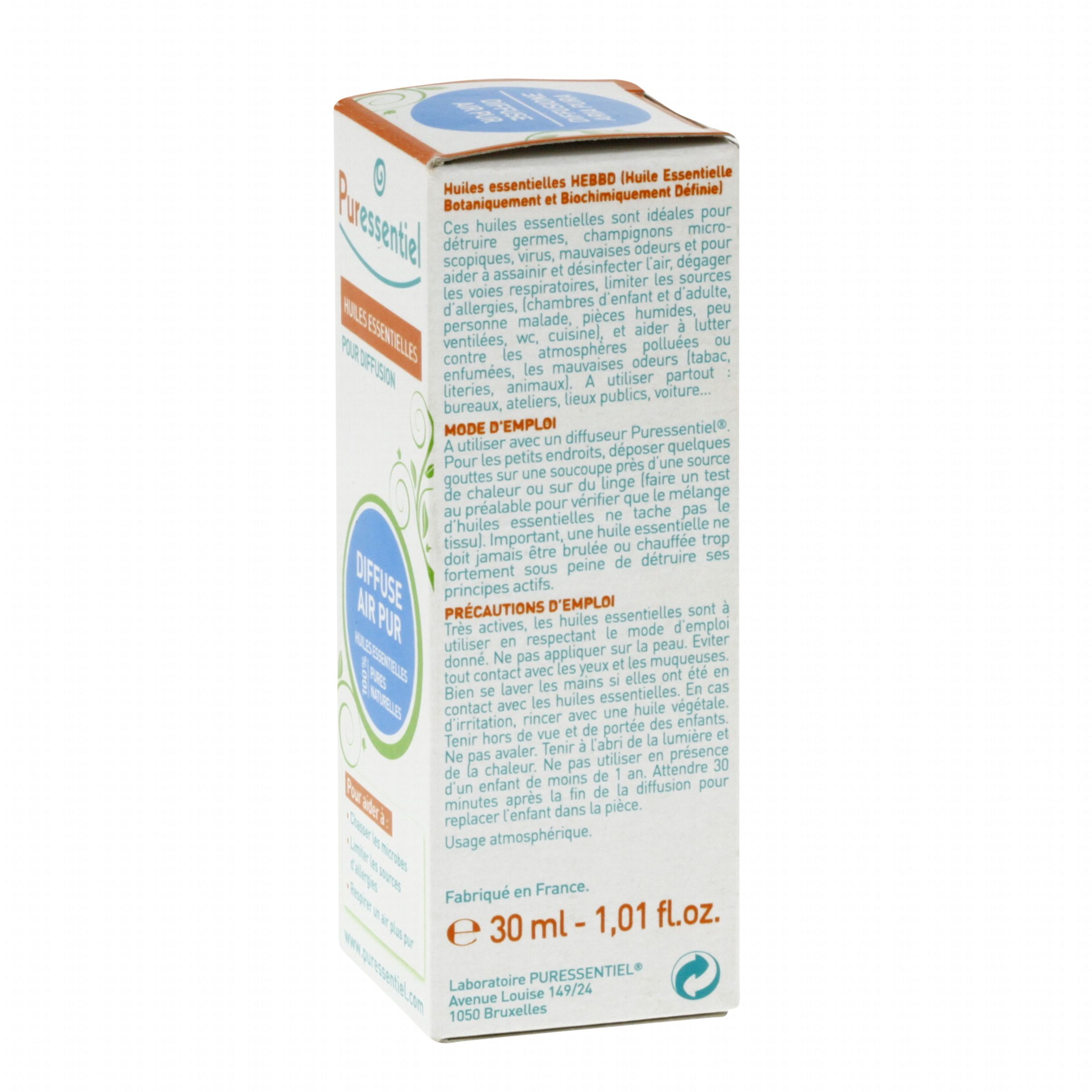 PURESSENTIEL AIR PUR Huiles Essentielles Pour Diffusion (30 ml) Pharmacie  Veau