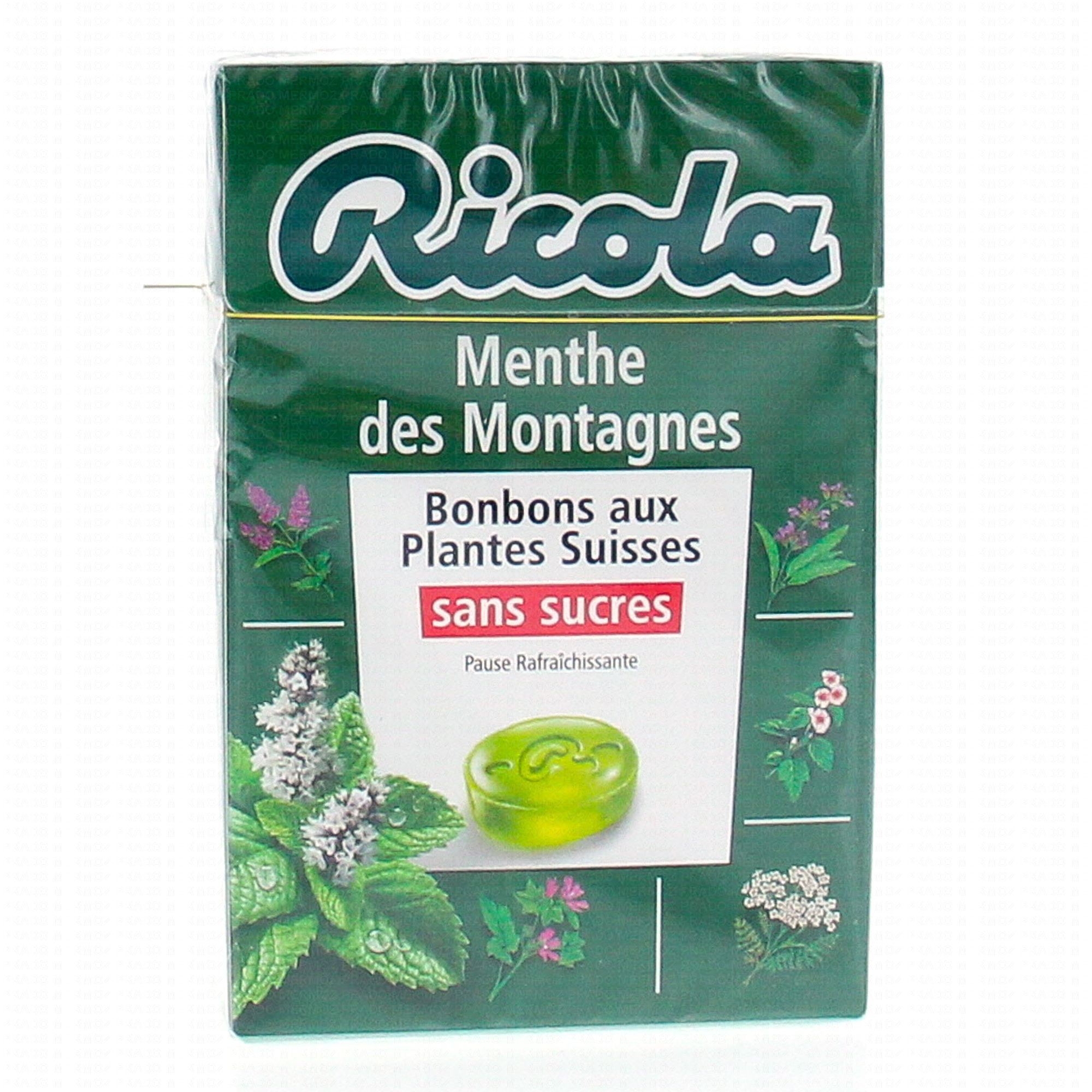Bonbons menthe des montagnes sans sucre avec stévia, Ricola (50 g)