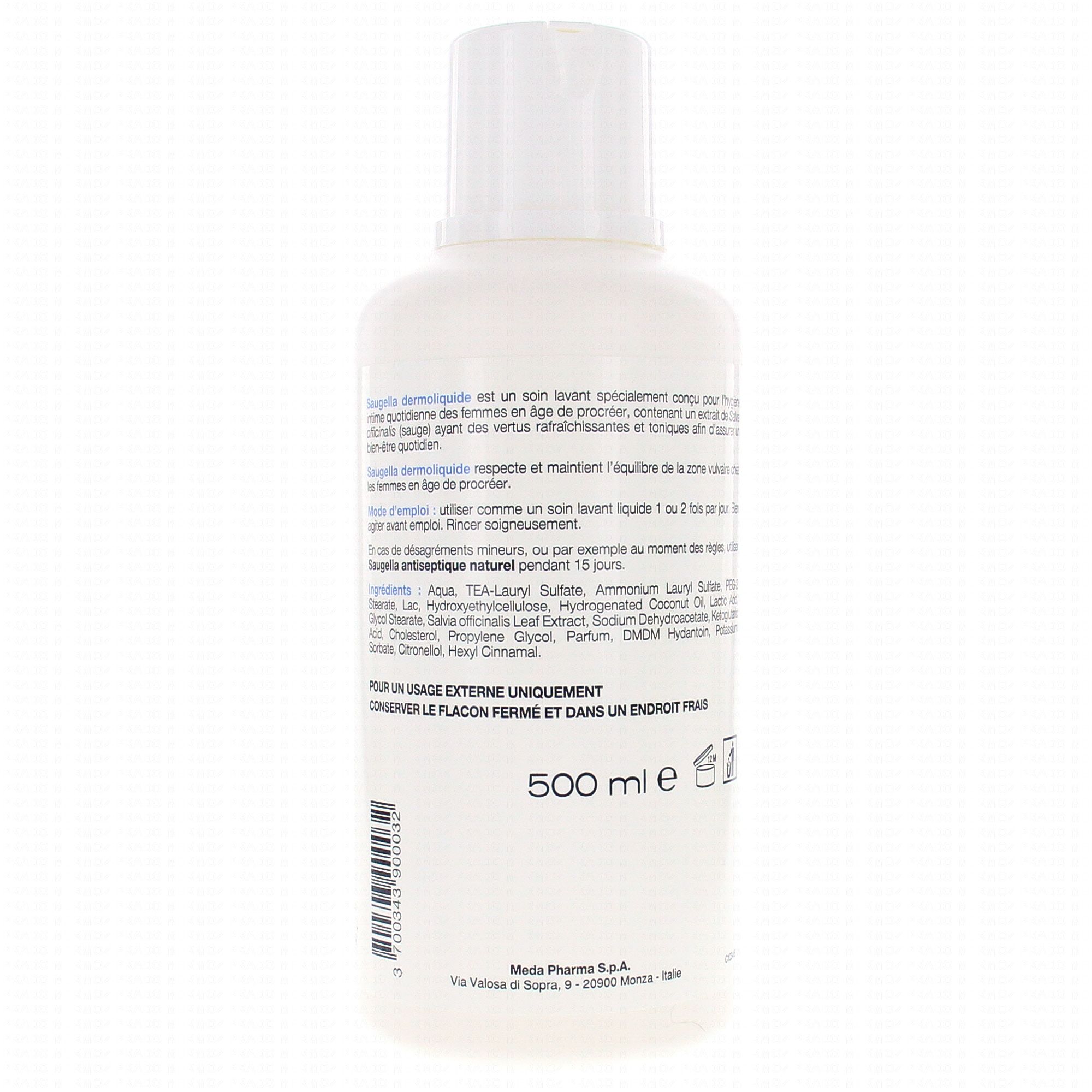 SAUGELLA Dermoliquide emulsion flacon 500ml - Pharmacie Prado Mermoz