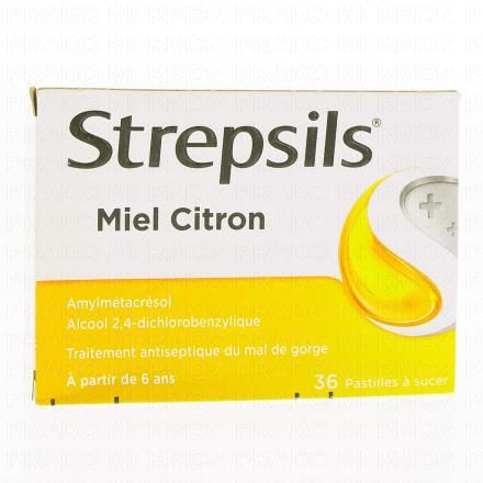Strepsils miel citron (boîte de 36 pastilles)